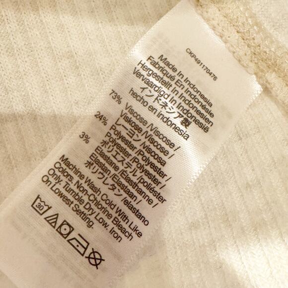 Madewell Women's Marlow White Ribbed Turtleneck Long-Sleeve Tee Size M NWT - Picture 11 of 12